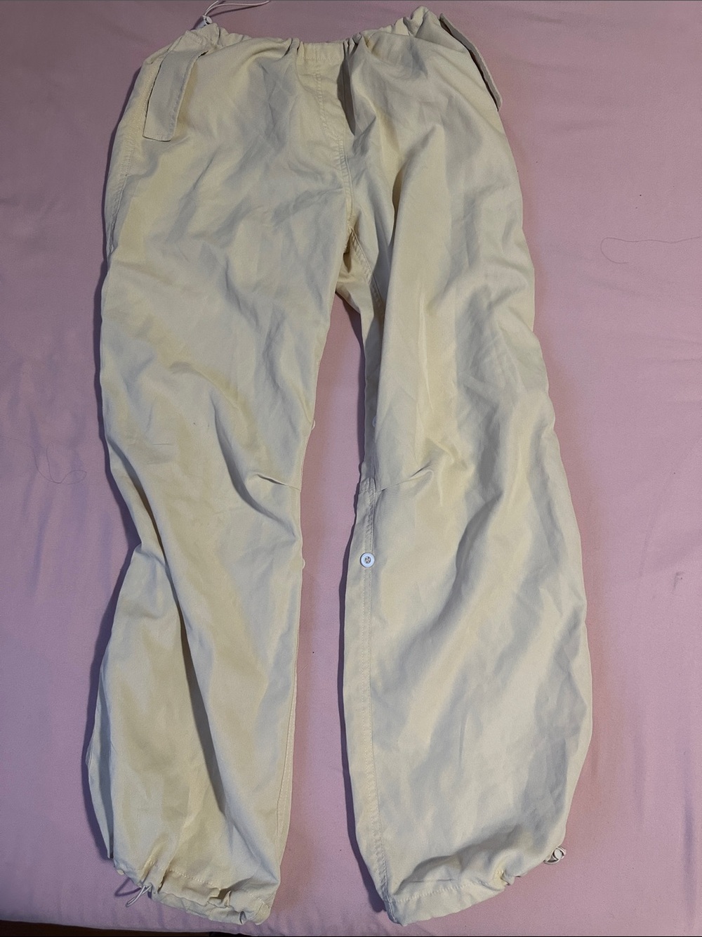 Men's Lightweight Drawstring Cargo Pants - Cream